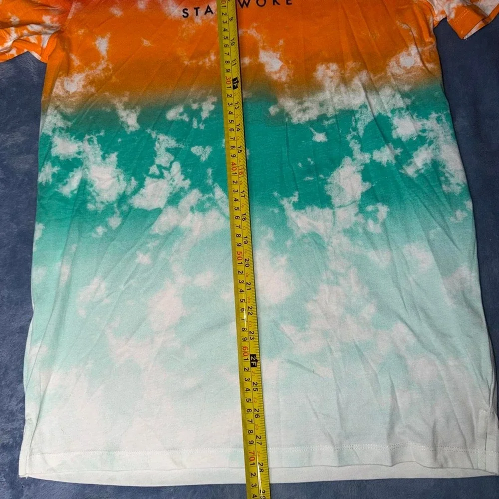 RSQ orange and teal tie-dye t-shirt